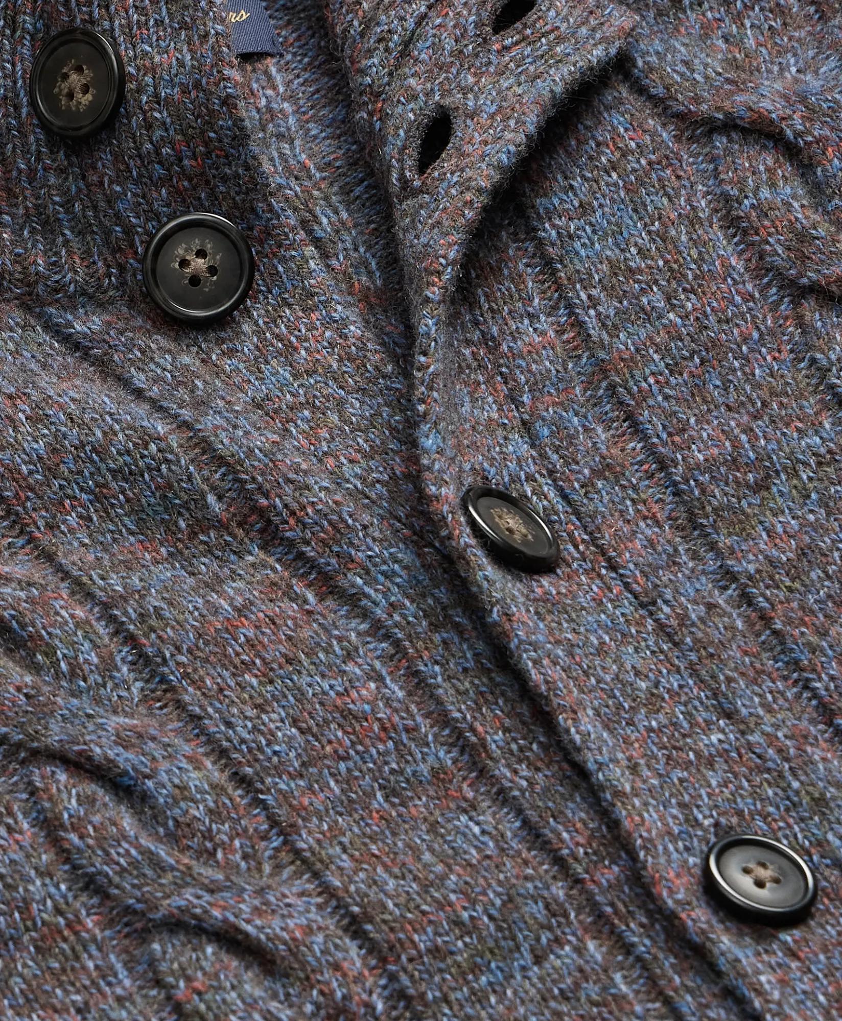 Wool-Yak-Cashmere Mock Neck Button Cardigan, image 2