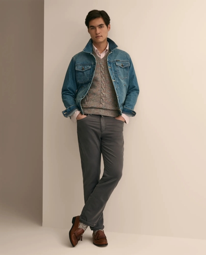 Wool-Yak-Cashmere Cable Knit Sweater Vest, image 3