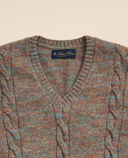 Wool-Yak-Cashmere Cable Knit Sweater Vest, image 6