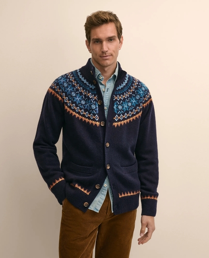 Wool-Alpaca Fair Isle Cardigan, image 1