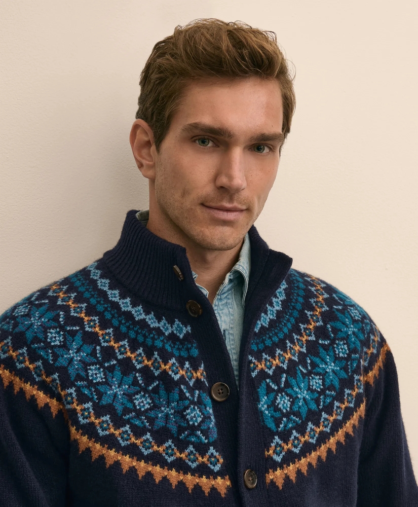 Wool-Alpaca Fair Isle Cardigan, image 3