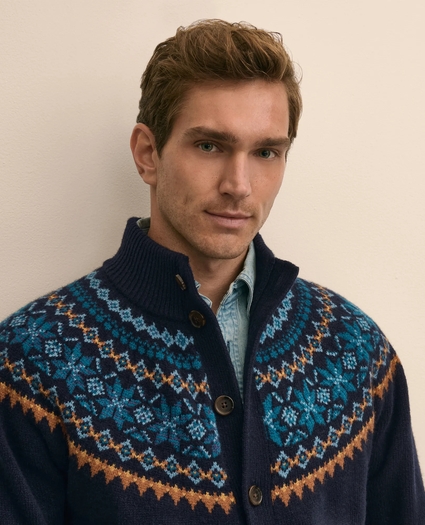 Wool-Alpaca Fair Isle Cardigan, image 3