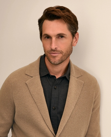 Camel Hair Elbow Patch Blazer Cardigan, image 2
