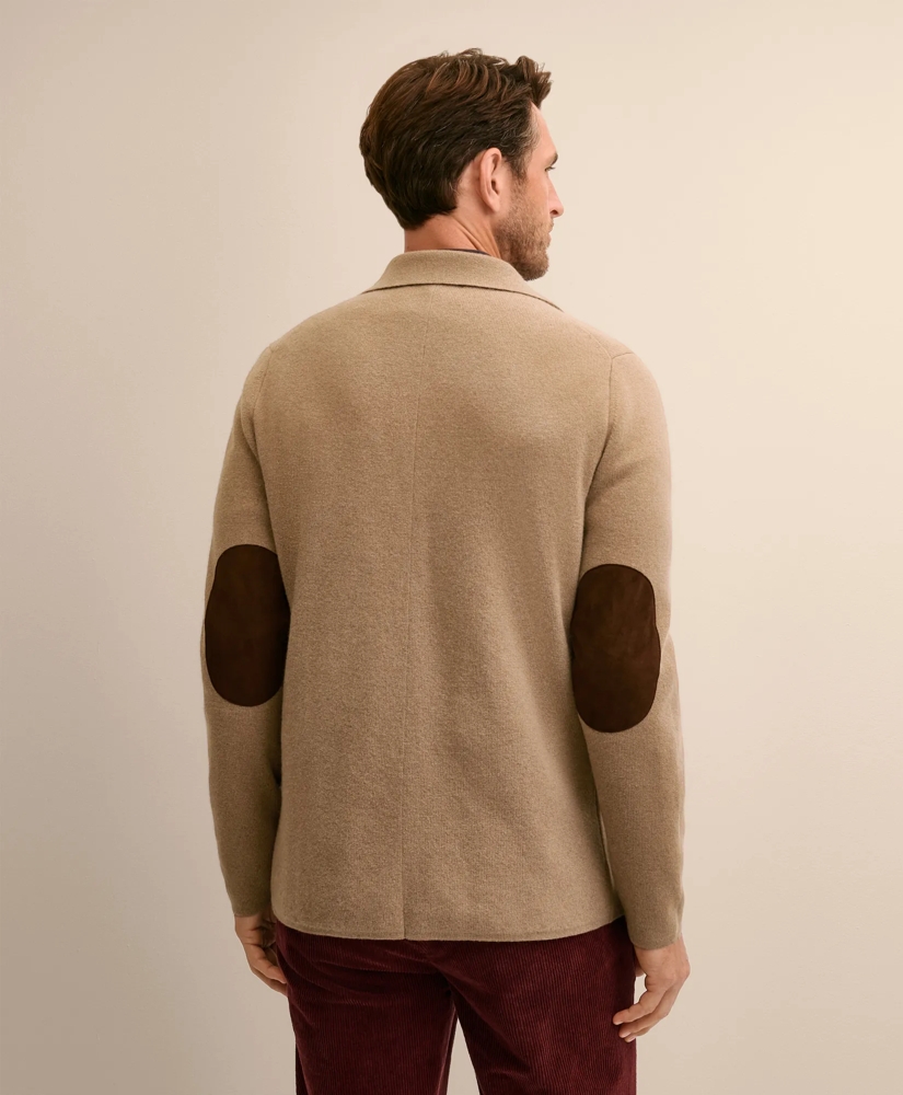 Camel Hair Elbow Patch Blazer Cardigan, image 3