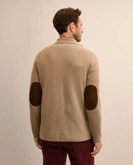 Camel Hair Elbow Patch Blazer Cardigan, image 3