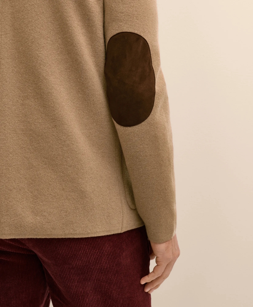 Camel Hair Elbow Patch Blazer Cardigan, image 4