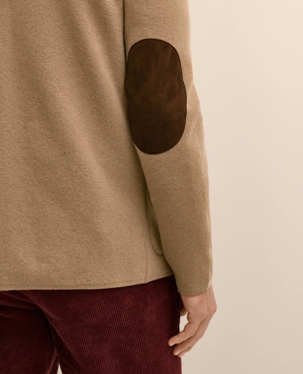 Camel Hair Elbow Patch Blazer Cardigan, image 4