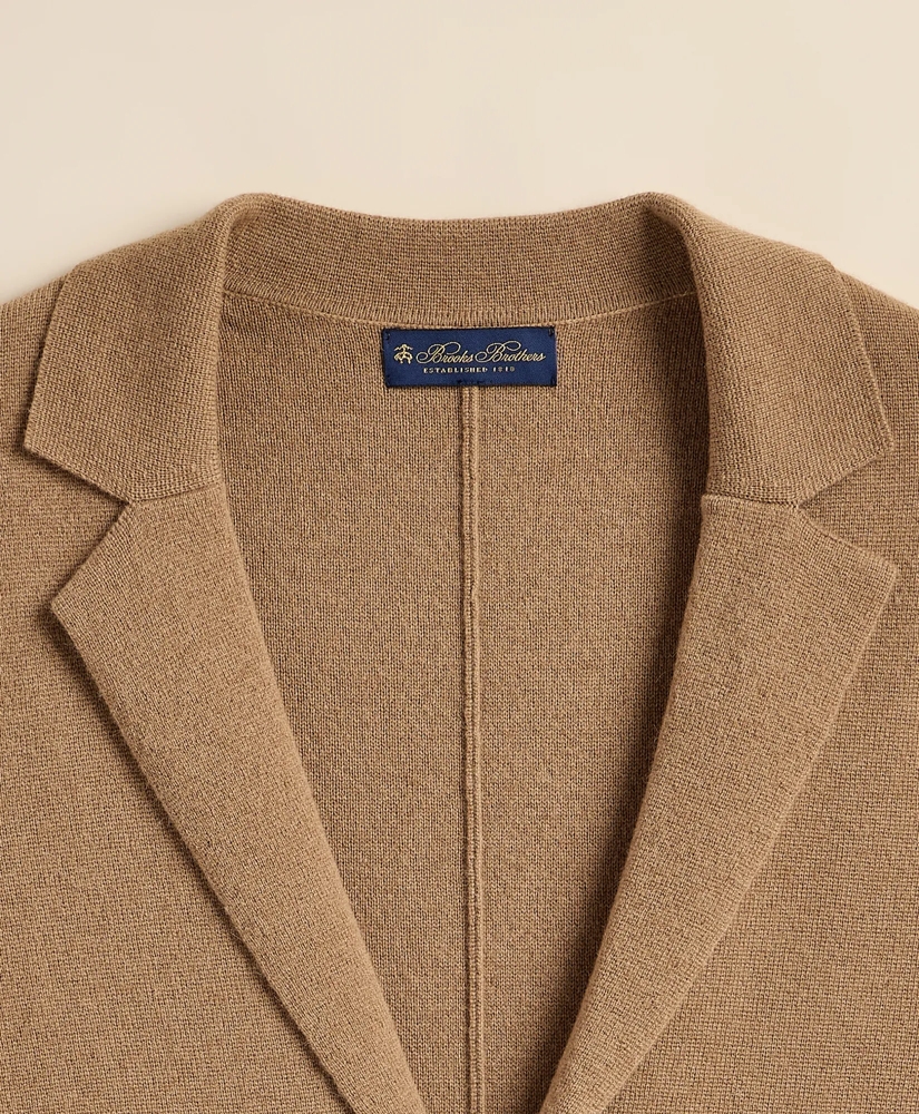 Camel Hair Elbow Patch Blazer Cardigan, image 5