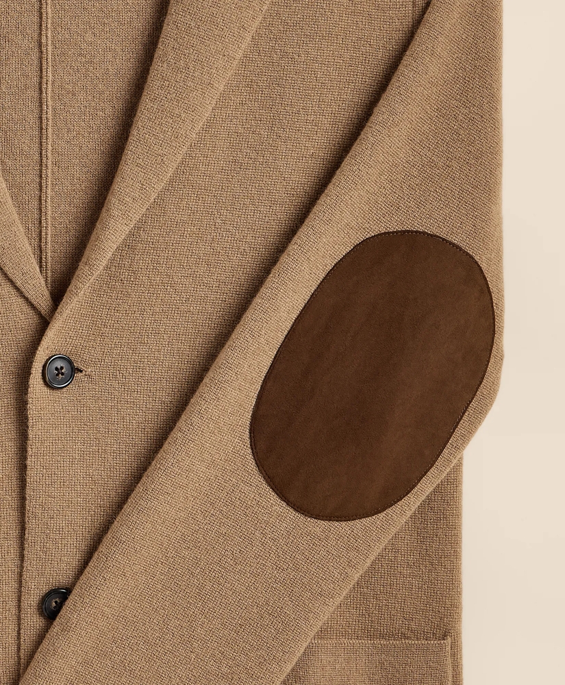 Camel Hair Elbow Patch Blazer Cardigan, image 6