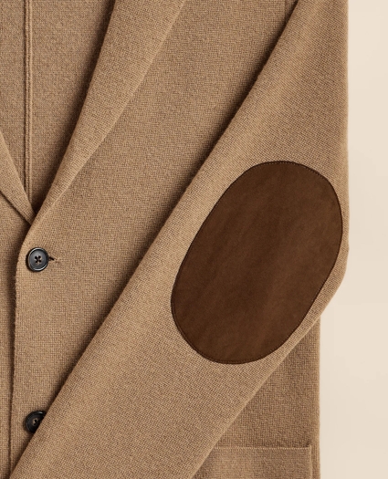 Camel Hair Elbow Patch Blazer Cardigan, image 6