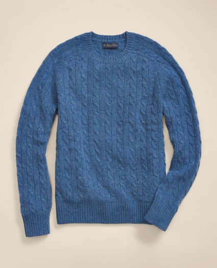 Shetland Wool Cable Knit Sweater