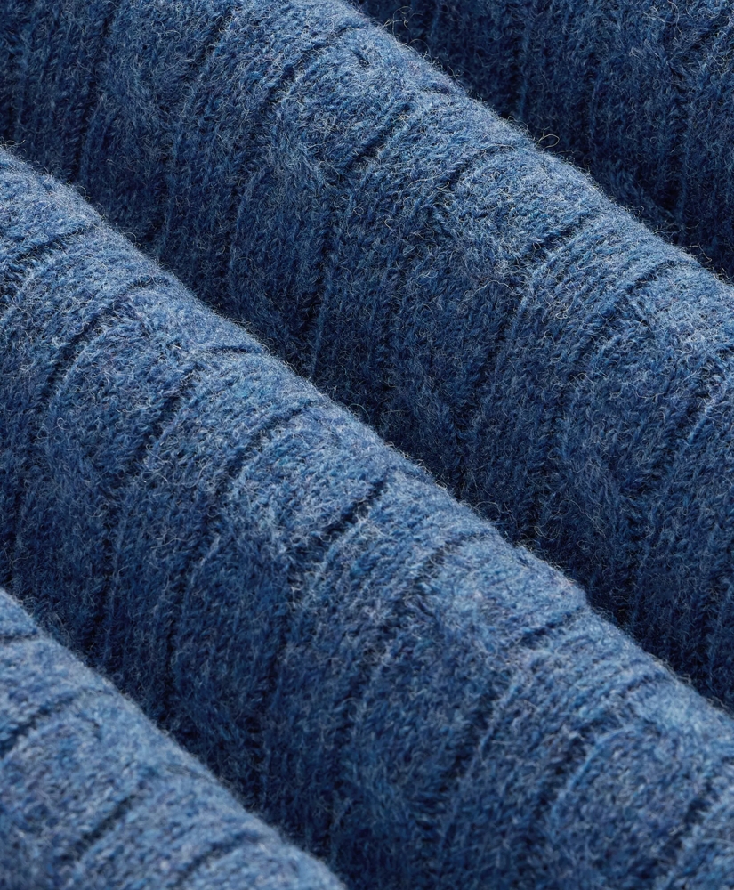 Shetland Wool Cable Knit Sweater, image 3