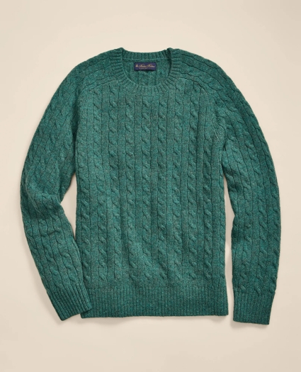 Shetland Wool Cable Knit Sweater