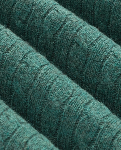 Shetland Wool Cable Knit Sweater, image 3