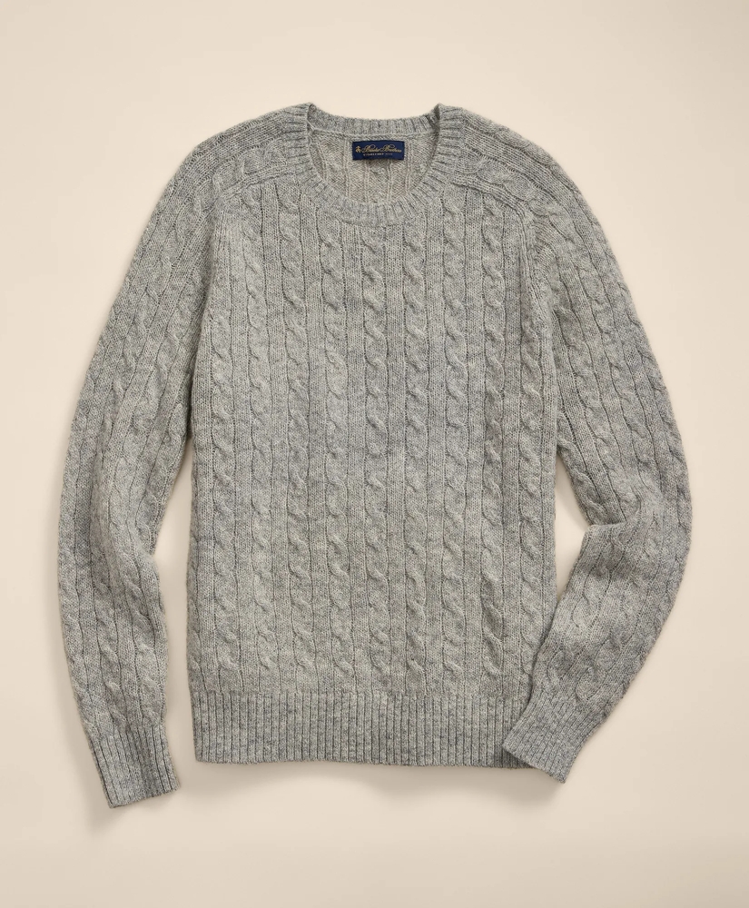 Shetland Wool Cable Knit Sweater, image 2