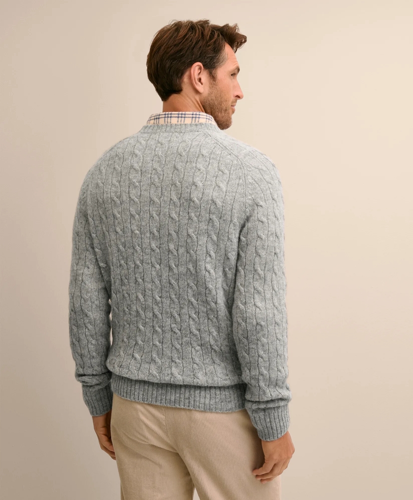 Shetland Wool Cable Knit Sweater, image 4