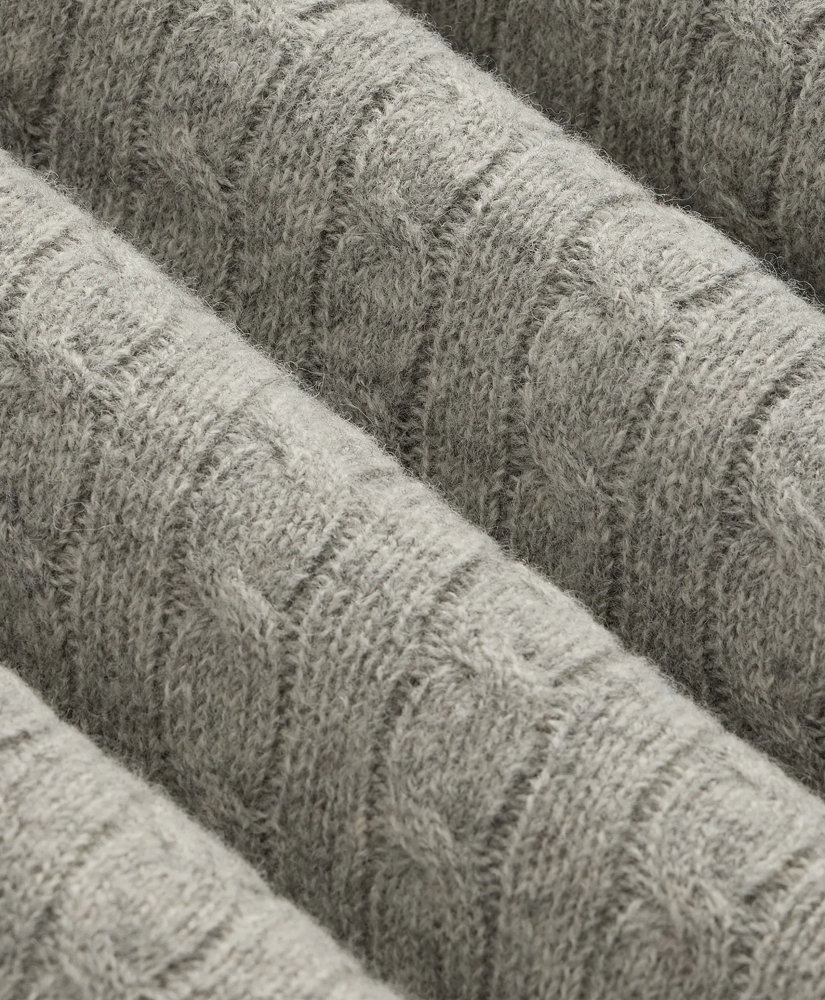 Shetland Wool Cable Knit Sweater, image 6