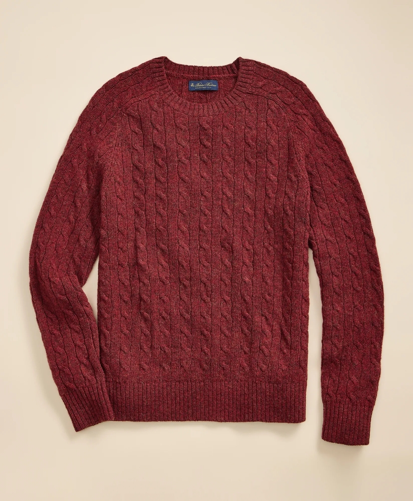 Shetland Wool Cable Knit Sweater, image 2