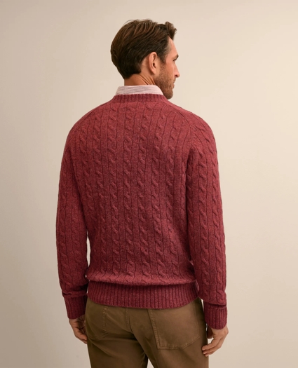 Shetland Wool Cable Knit Sweater, image 4