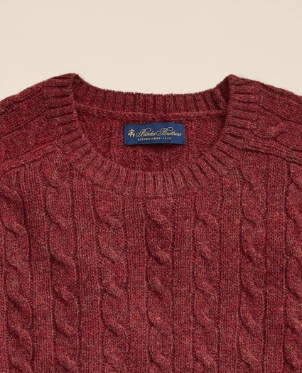 Shetland Wool Cable Knit Sweater, image 5