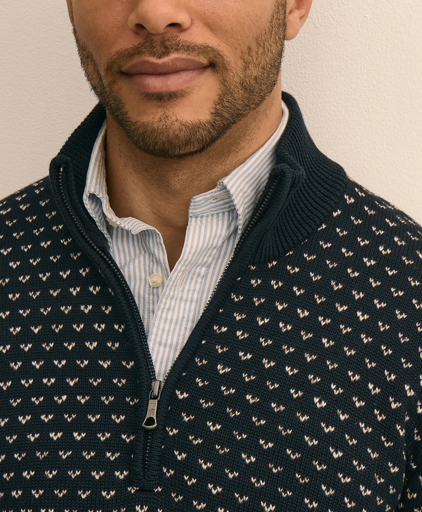 Supima&reg; Cotton Birdseye Quarter-Zip Sweater, image 2