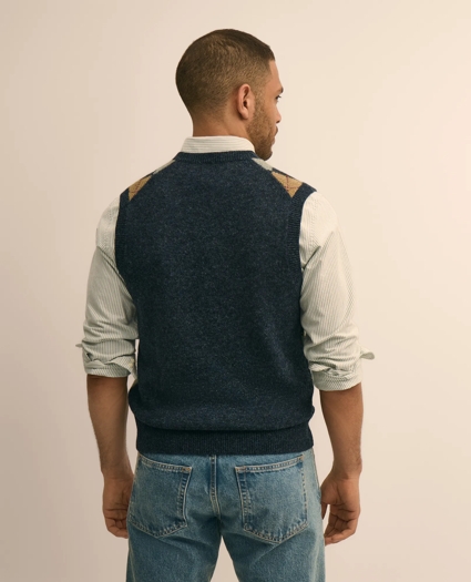 Archive Shetland Wool Argyle Sweater Vest, image 3