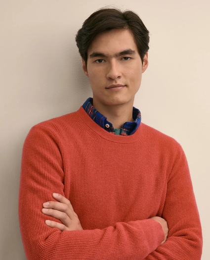 Cashmere Waffle-Knit Sweater, image 3