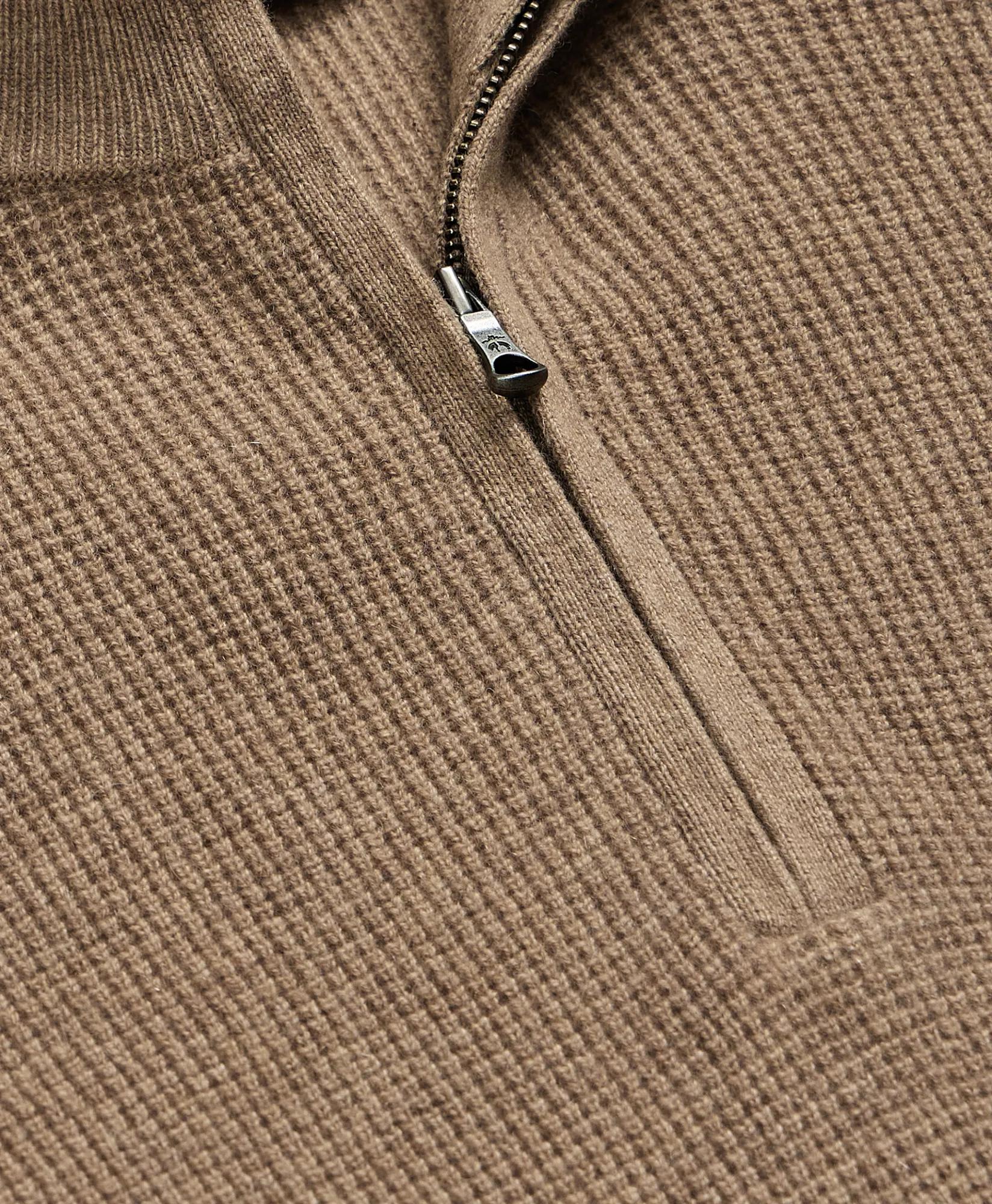 Cashmere Waffle-Knit Quarter-Zip Sweater, image 2