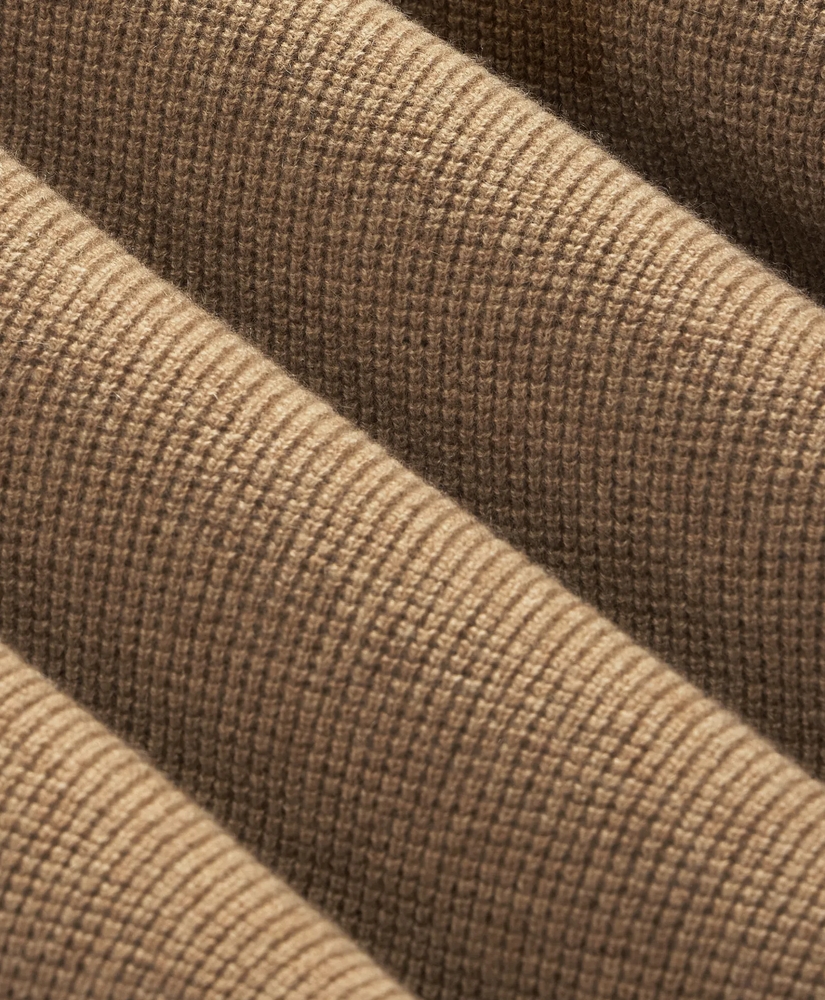 Cashmere Waffle-Knit Quarter-Zip Sweater, image 3