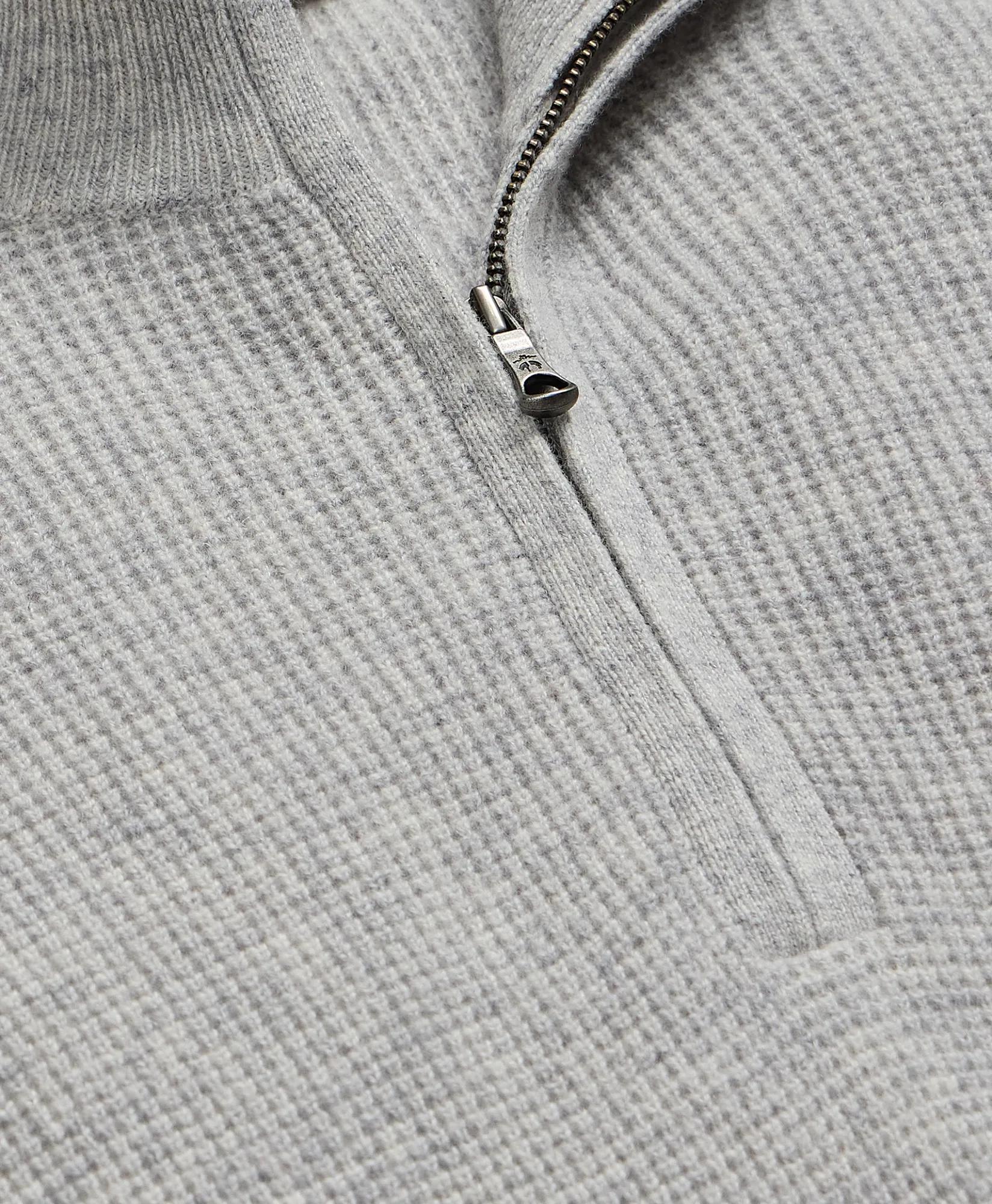 Cashmere Waffle-Knit Quarter-Zip Sweater, image 2