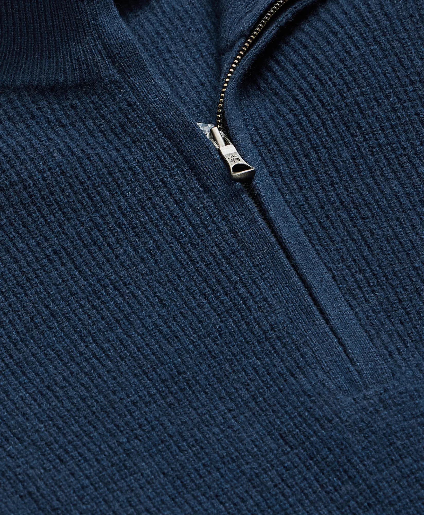 Cashmere Waffle-Knit Quarter-Zip Sweater, image 2