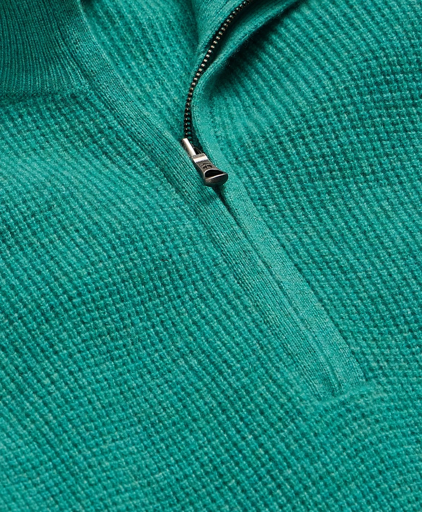 Cashmere Waffle-Knit Quarter-Zip Sweater, image 5