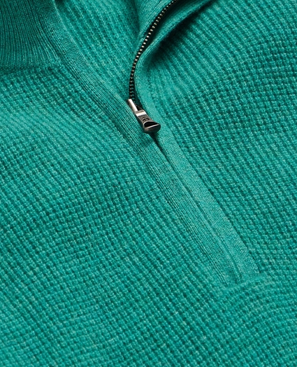 Cashmere Waffle-Knit Quarter-Zip Sweater, image 5