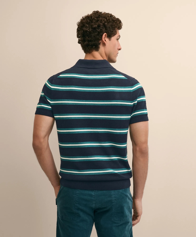 Supima&reg; Cotton Stripe Polo Sweater, image 4