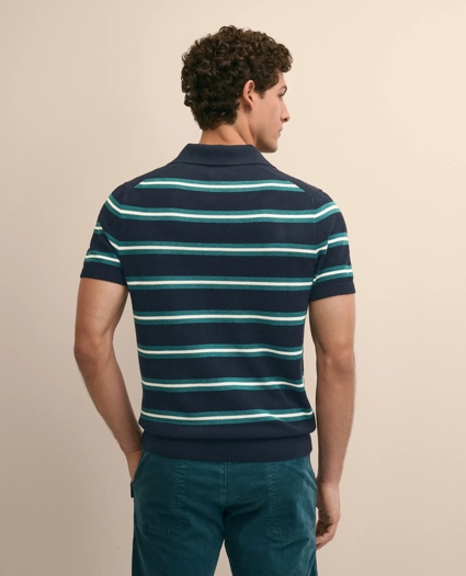 Supima&reg; Cotton Stripe Polo Sweater, image 4