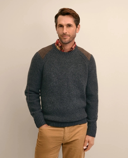 Lambswool English-Rib Military Sweater, image 1