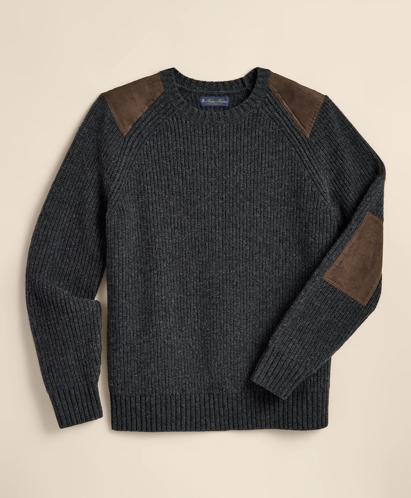 Lambswool English-Rib Military Sweater, image 2