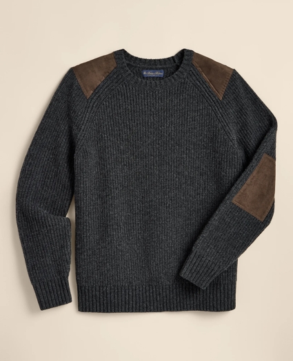 Lambswool English-Rib Military Sweater, image 2