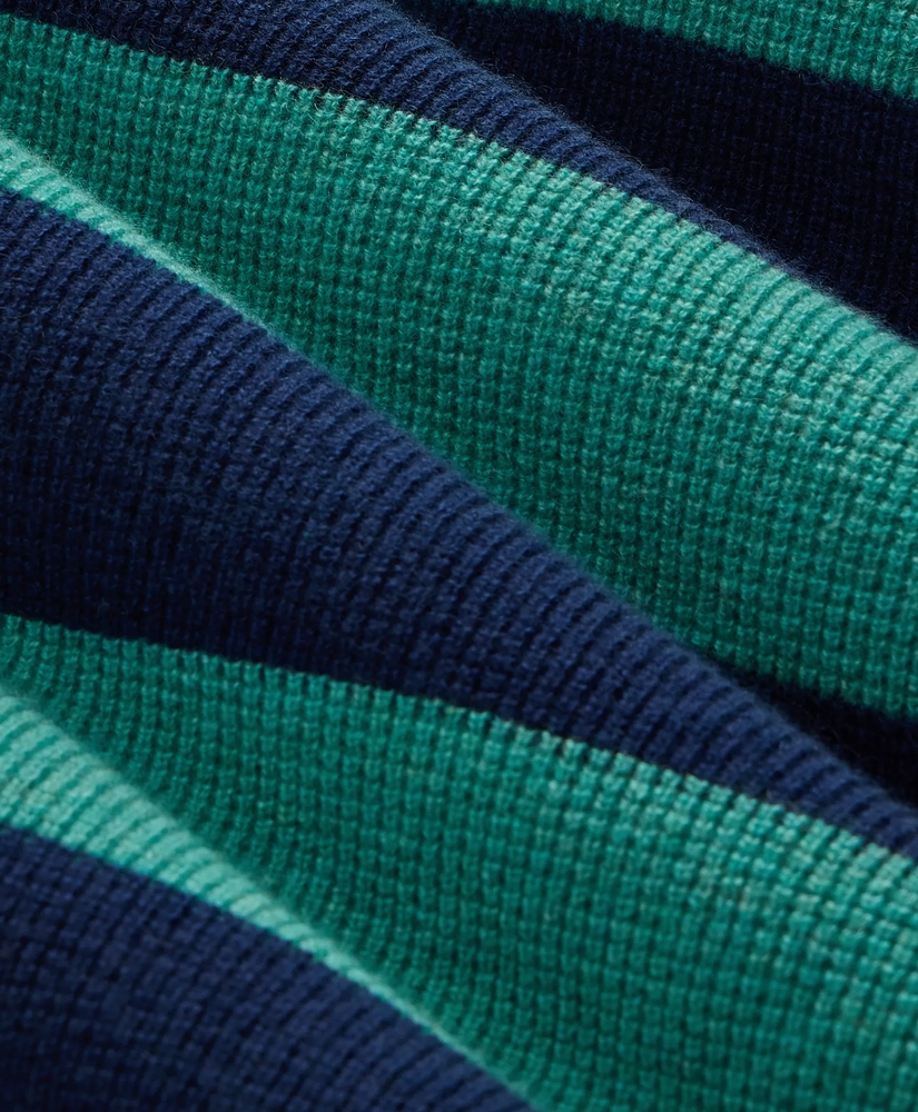 Cashmere Waffle-Stitch Rugby Sweater, image 3
