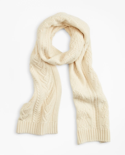 Merino Wool Fisherman Cable Scarf, image 1