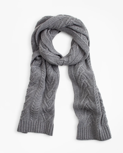 Merino Wool Fisherman Cable Scarf, image 1