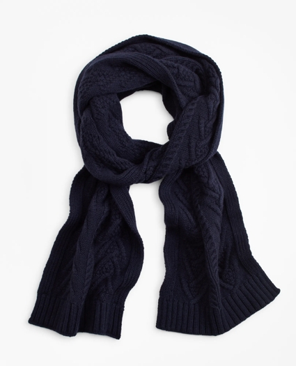 Merino Wool Fisherman Cable Scarf, image 1