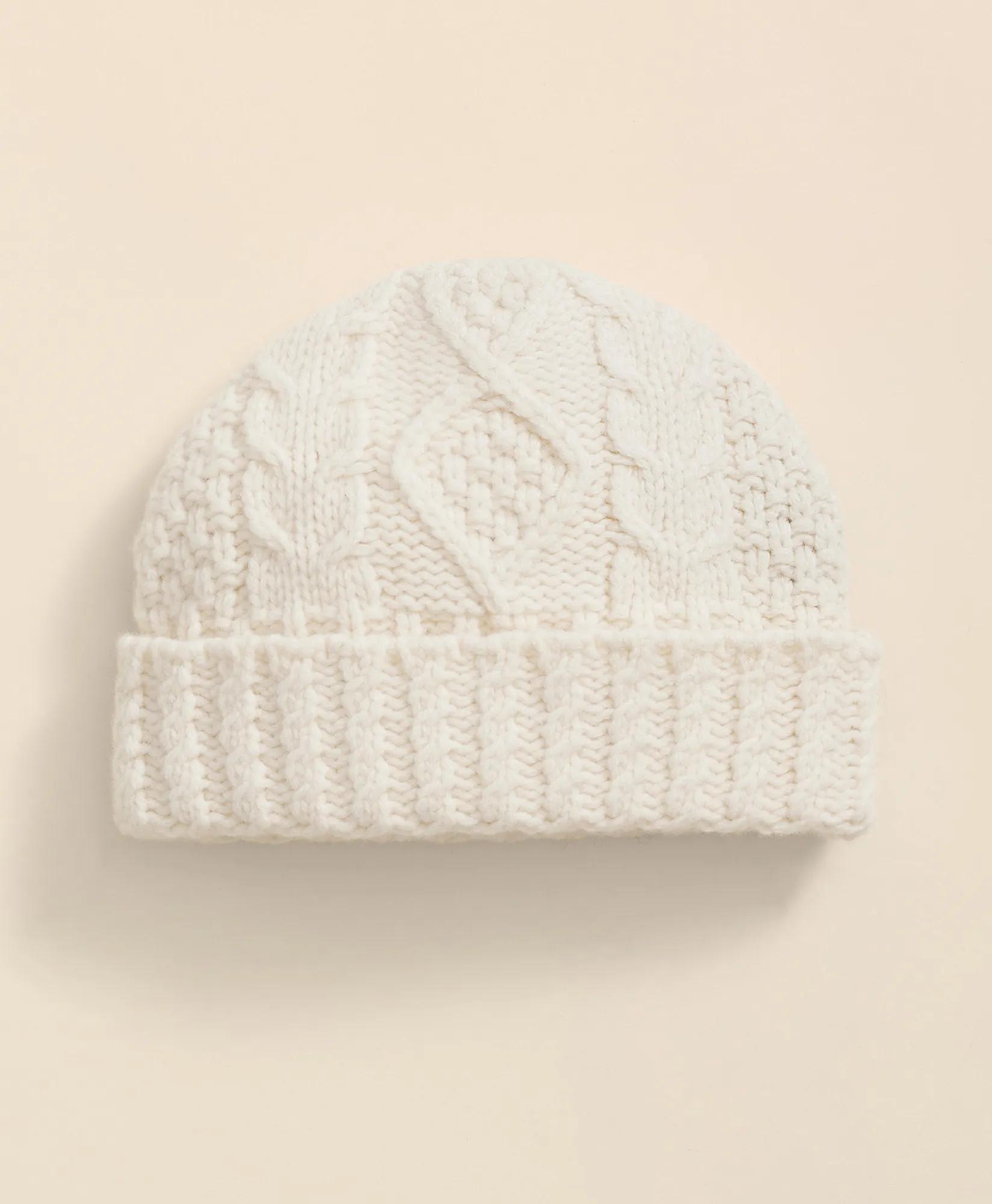 Merino Wool Aran Knit Hat, image 1