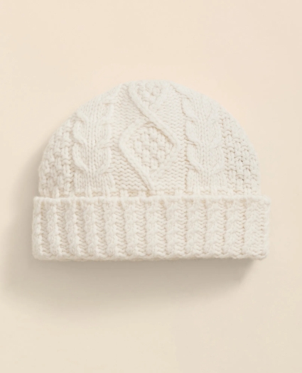 Merino Wool Aran Knit Hat, image 1