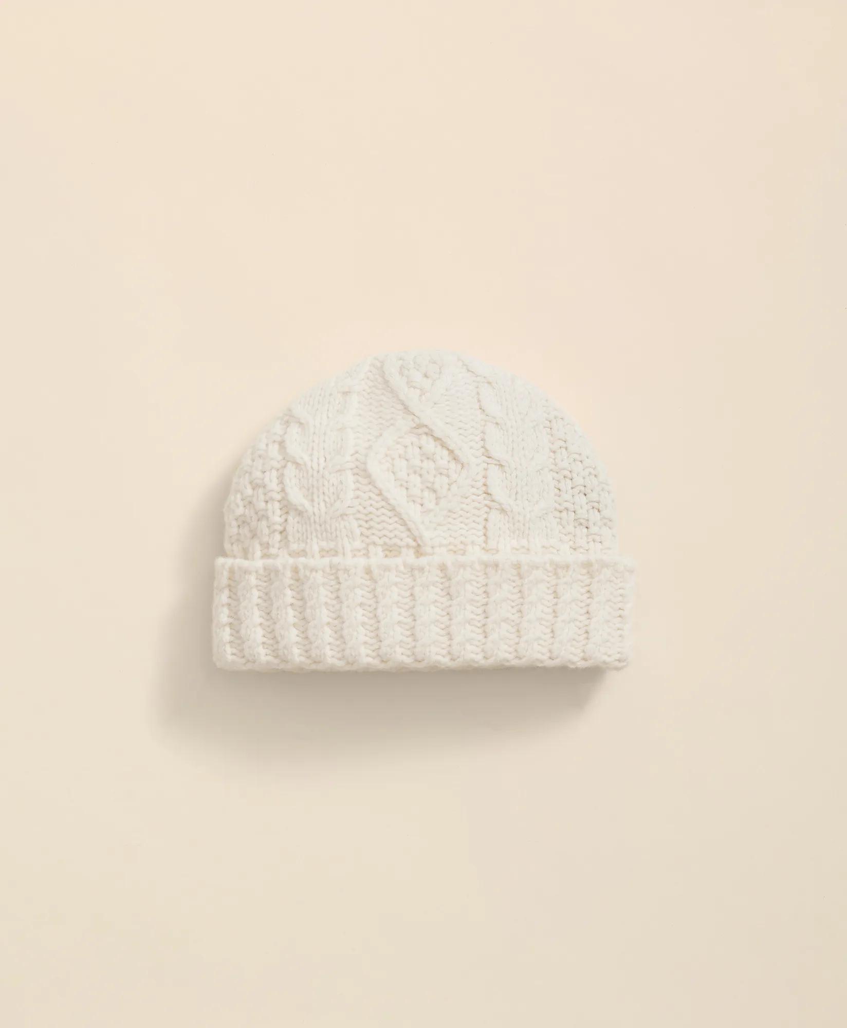 Merino Wool Aran Knit Hat, image 1