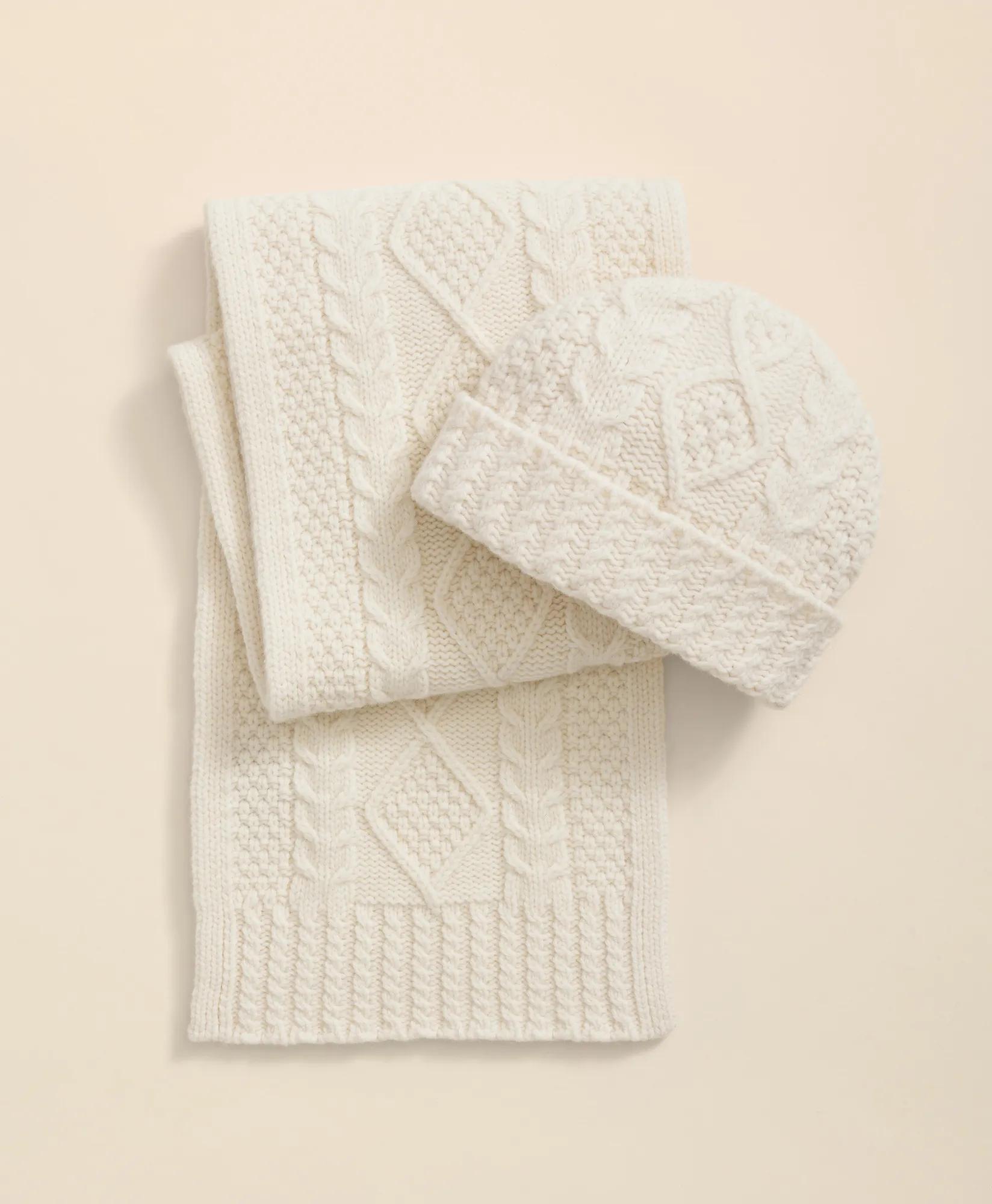 Merino Wool Aran Knit Hat, image 2