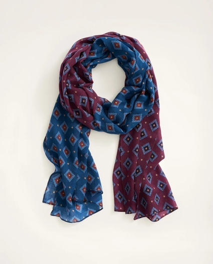 Geometric Printed Wool Scarf, image 1