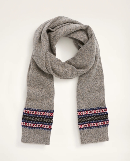 Merino Wool Blend Fair Isle  Scarf, image 1