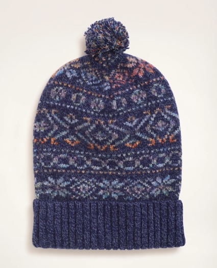 Merino Space-Dyed Fair Isle Pom Pom Hat
