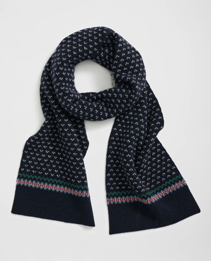 Wool-Alpaca Holiday Fair Isle Scarf, image 1